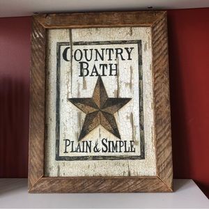 👛 (ANY 2/$25) JANMICHAEL’S CRAFTS Wire Framed Art Country Bath Plain & Simple